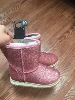 NWT pink glitter boots size 10 1 3