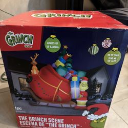 Massive 13ft Tall Inflatable Grinch Christmas Scene