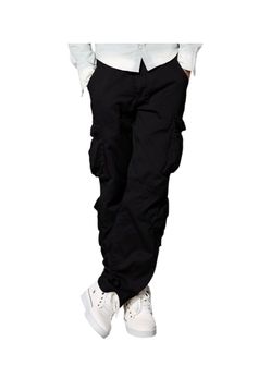 Black Cargo Pants with Multi-Pocket Design
