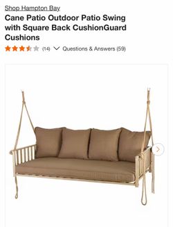 Hampton Bay Cane Swing with Cushions