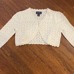 Ralpl Lauren Girls Knit White Cardigan/ Size 5