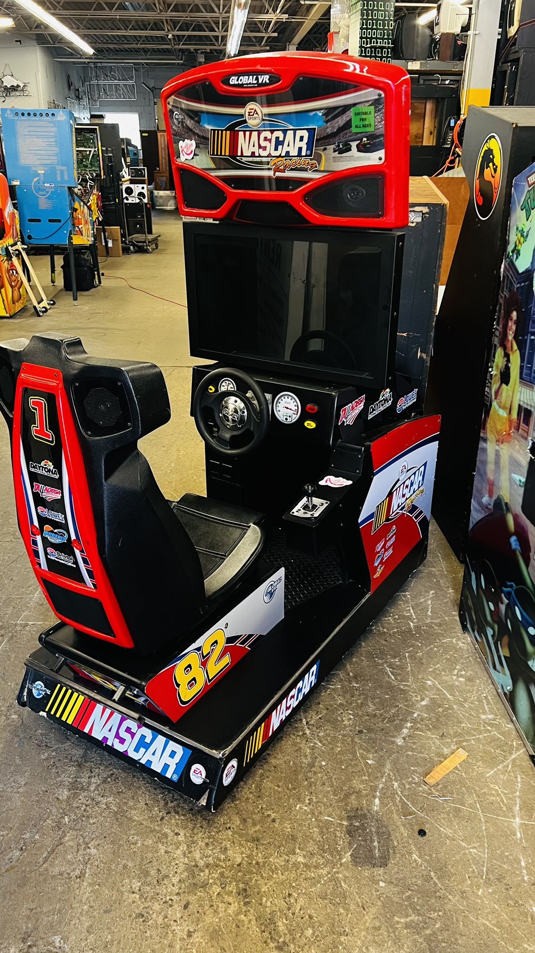 Arcade Game - (x2) NASCAR - Works !