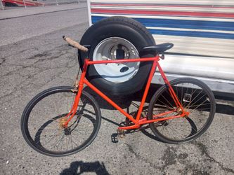 Red Single Speed Fixed Gear Bicycle