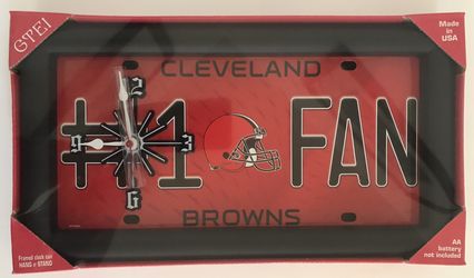 Cleveland Browns NFL License Plate Clock