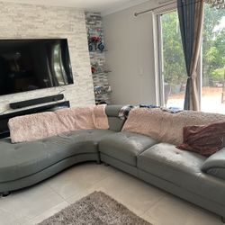 Sectional Lather Sofa Full Set 