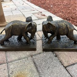 Bronze Elephant Bookends