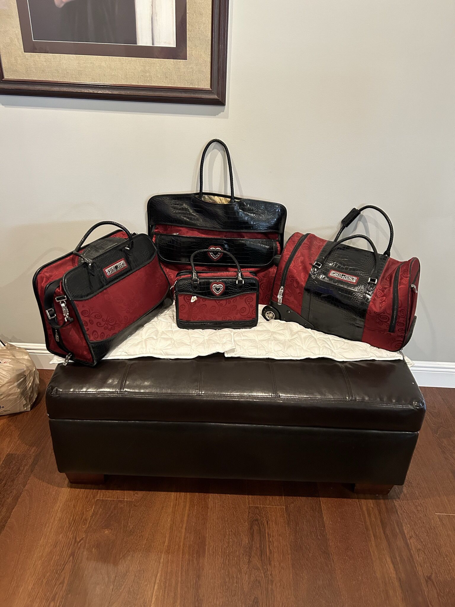 Brighton Ruby Red&Black 4 Piece Luggage Set!!! PLEASE MAKE OFFER!!!!