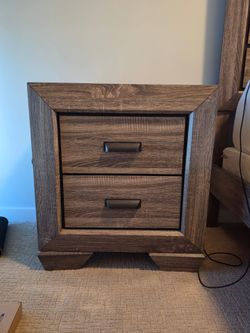 Set of 2 Rustic Wood Nightstands / Bedside Tables