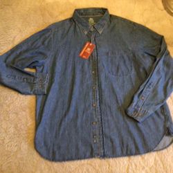 Denim blue jean shirt, light jacket - New
