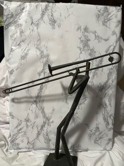 Vintage Z Gallerie Brutalist Metal Tube Trombone Player Jazz Musician Sculpture 17”