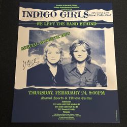 Vintage 2000 Indigo Girls Concert Poster AUTOGRAPHED