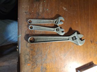 TOOLS,  3PC ADJUSTABLE WRENCH SET,  1- 10" CRESENT TOOLS JAMESTOWN NY, 6" CHANNELOCKS AND 6" JH WILLIAMS 