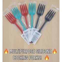 🔥 (9) NEW $5 Each - Mainstays Multipurpose Silicone Cooking Forks Luxury Chef Home Utensil Heat-Resistant Non-Stick Kitchen Tools