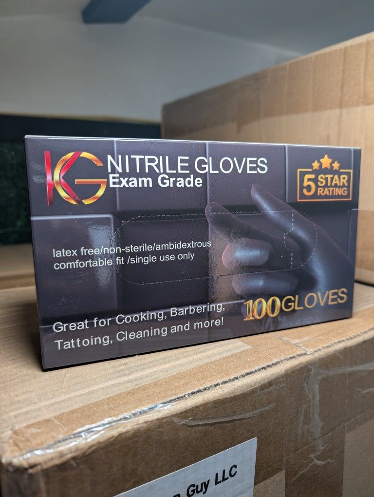 Black Exam Grade Nitrile Gloves