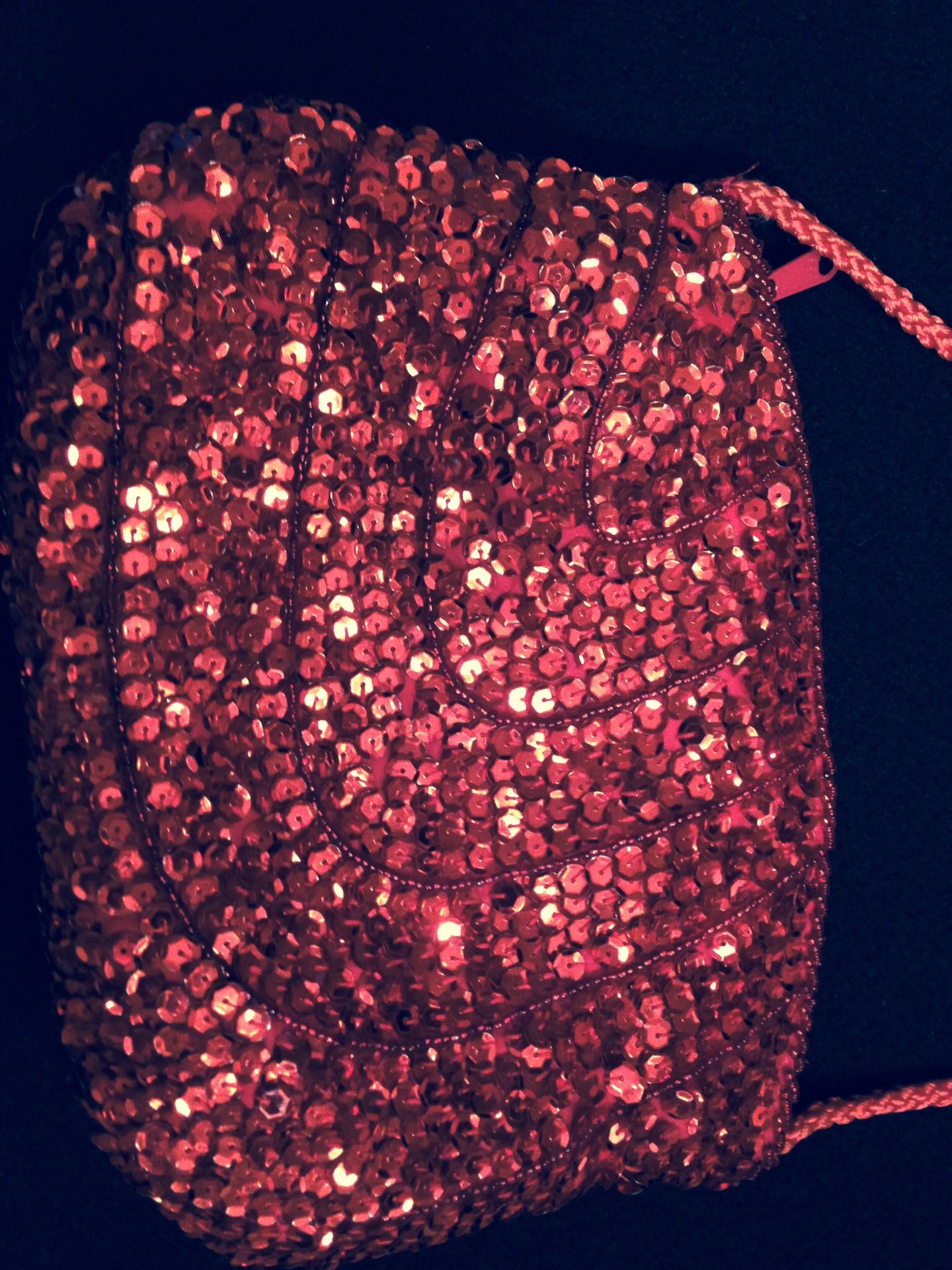 Red sequin purse