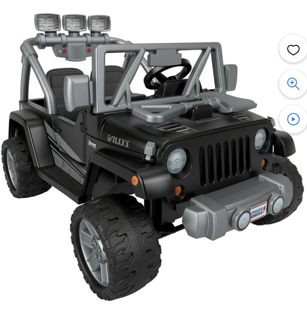  Power Wheels Jeep Wrangler Willys Battery-Powered Ride-On Vehicle 