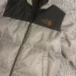 Grey/Black Northface Puffer Jacket