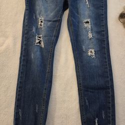 Distressed Skinny Jeans, Size 7