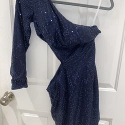 NEW Navy Blue Homecoming Wedding Dress Sequined Wedding 