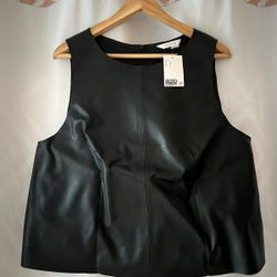 H&M Edition faux leather sleeveless.