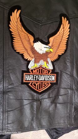 Vintage Harley Davidson Leather Vest with Eagle on the back.