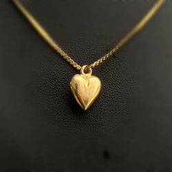 Jewelry 14k hollow yellow gold heart love Pendant charm