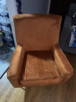 Orange Velvet Armchair 