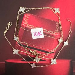 10K Solid Gold Wedding Set ( Chain 18 Inches Long and Bracelet 7.5 Inches Long)