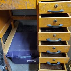 Desk-6 Drawer/ School/ 1950's-1960's/ Laboratory 