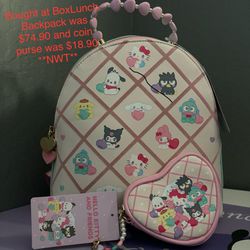 BoxLunch Exclusive Sanrio Emo Backpack &  Coin Purse