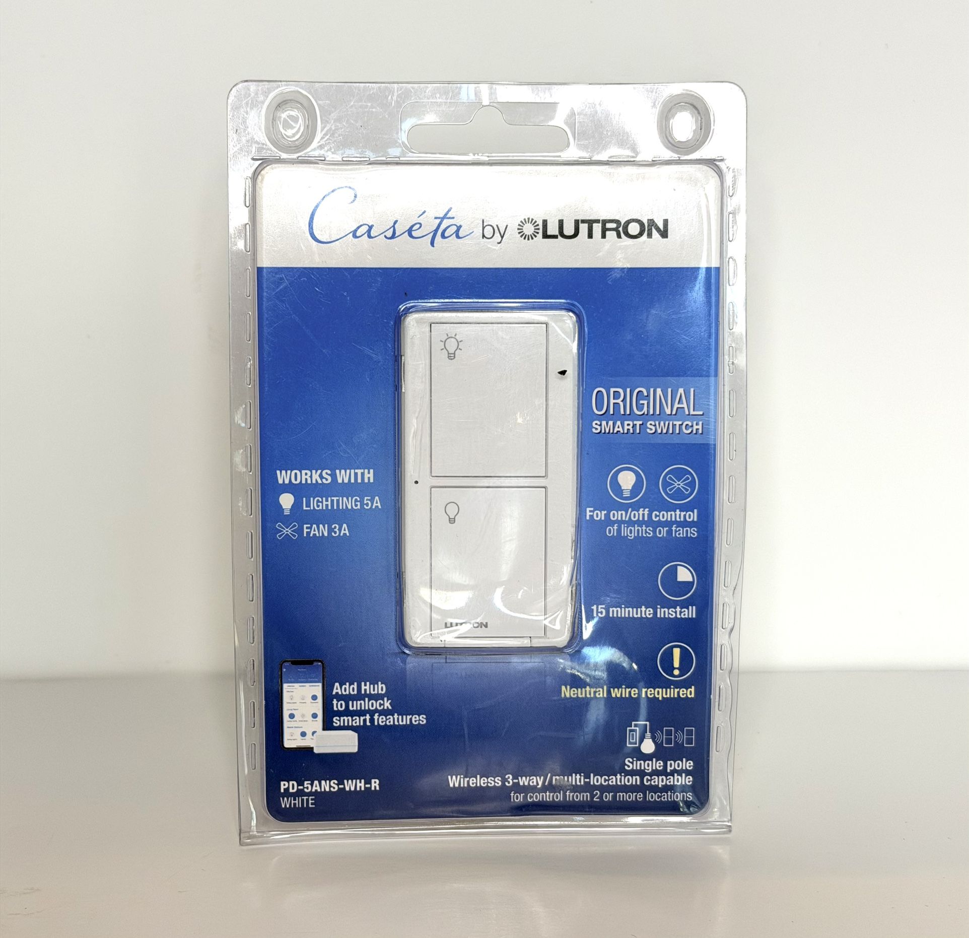 Lutron Caseta Smart Light Switch PD-5ANS-WH-R New Sealed