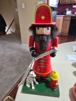 Firefighter Wooden Nutcracker Figurine