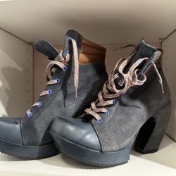 John Fluevog Lace-Up Platform Heel Boots – Size 10