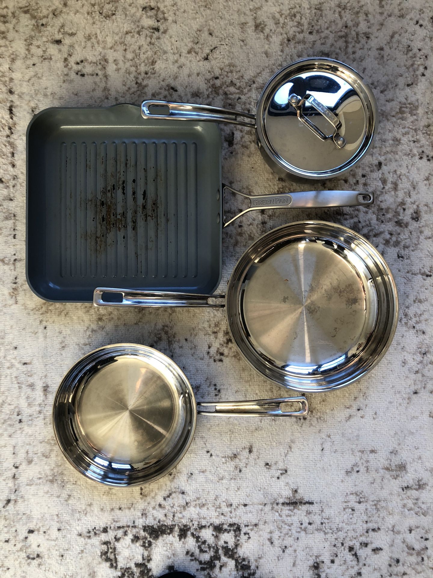 Cuisineart and greenpan pots and pans