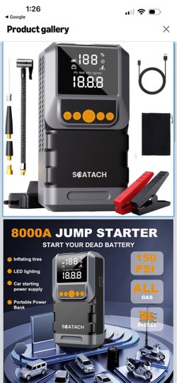 Scatach 6000A Portable Jump Starter with Air Compressor