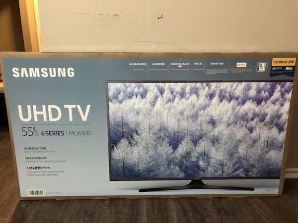 Samsung 55 inches 4K UHD TV model MU6300. As new in box