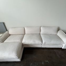 tan Avrilynn 120" Upholstered Cloud Sofa & Couch with Ottoman