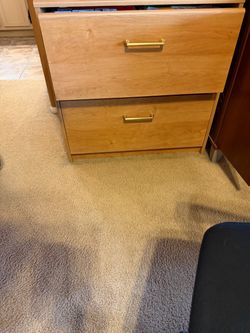 Bush Executive L-Shaped Desk, Hutch, Chair & Large Wood File Cabinet