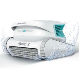 Hydro 3 All-in-one Pool Vacuum Robot, 200mins Runtime Cordless Pool Cleaner, 2 150W Brushless Motor+Floor/Wall/Waterline Scrubber Brush,Ideal for Ingr