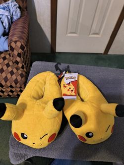 New Pokemon Little And Big Boys Pikachu House Slippers 