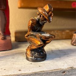 Vintage Small Gold Miner Figurine
