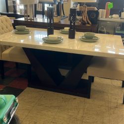 Dining Table Marble Top 