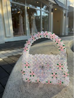 Handmade crystal bead handbag