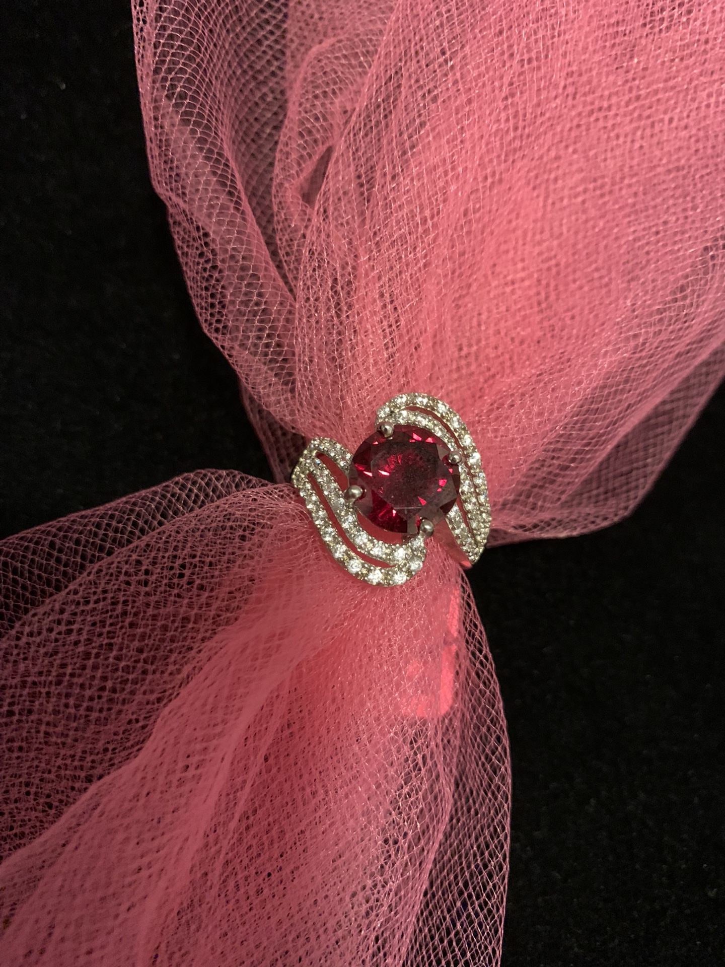 Genuine 4.85ctw Garnet & Sapphire Ring 