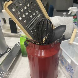 Kitchen Utensils With Red Container 