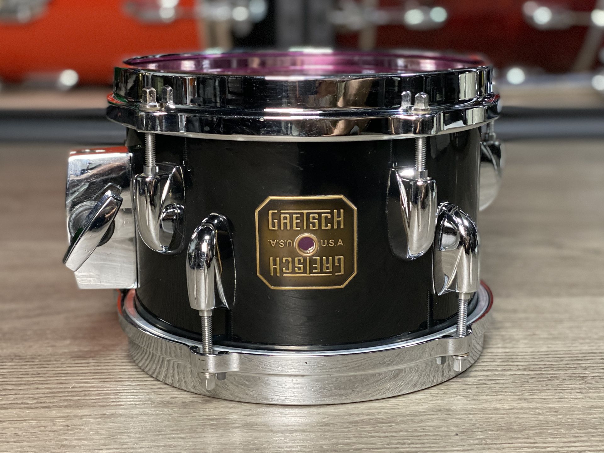 Gretsch 5.5x8 Rack Tom Drum Black Nitron 1980s