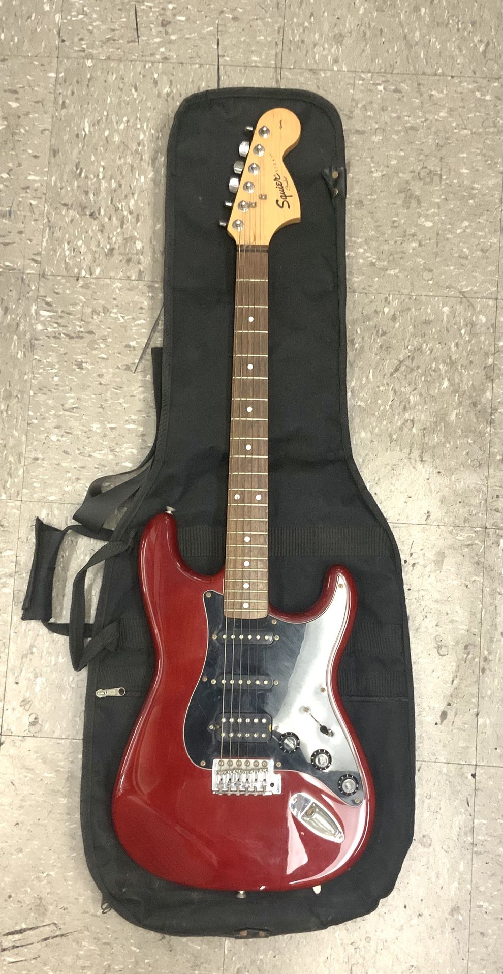 Squier Strat By Fender 6 String Electric Guitar Guitars Musical Instrument Music Audio Studio Concert Performance Live Outdoors Hobby Rock Jazz Blues