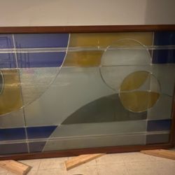 3 Large Panels ( Window) Size 83”x52” 2 Side Protecting 1/4 “ Tempered Glass With Oak Frame 