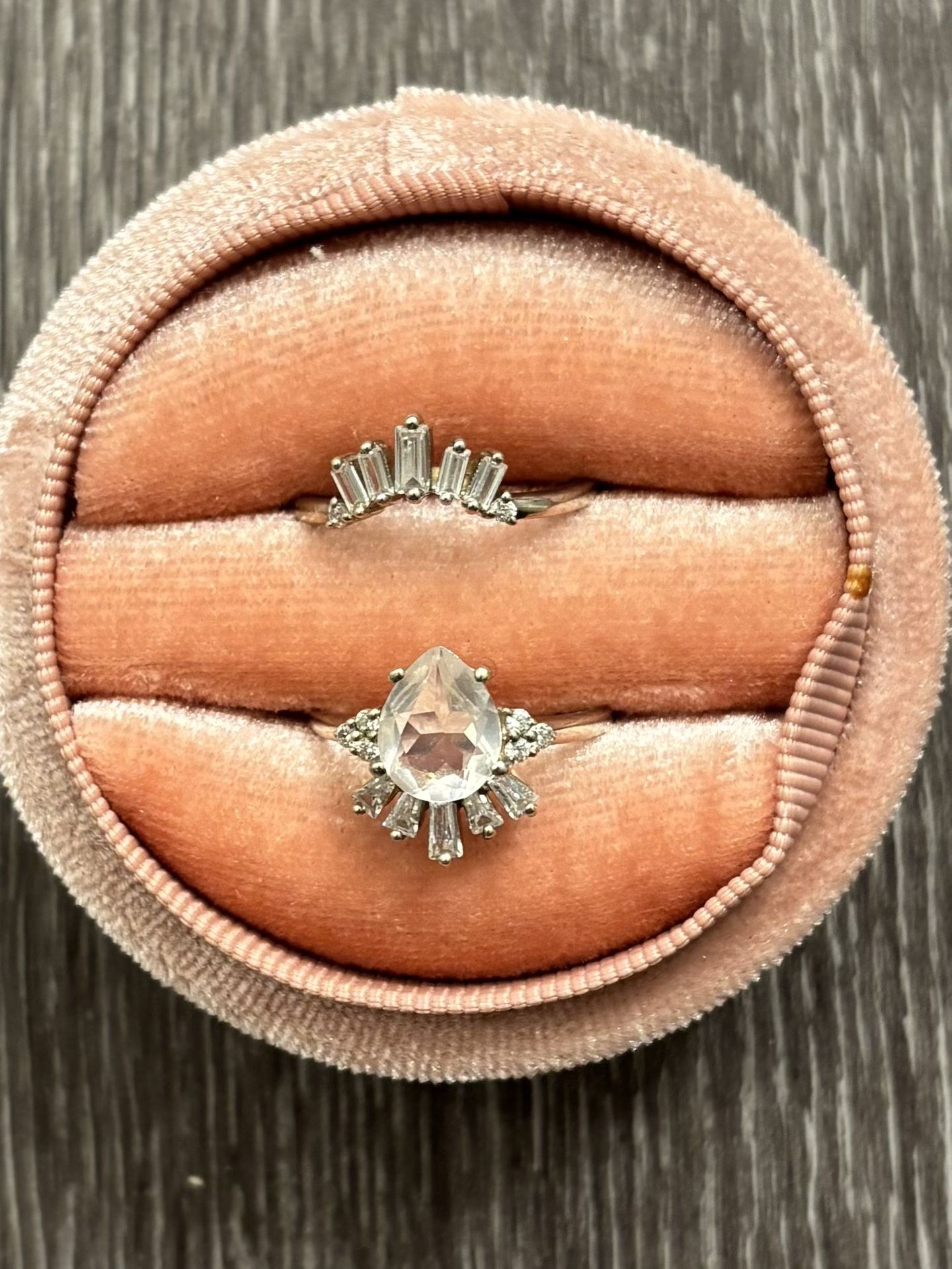 Radiant Morganite Ring Set