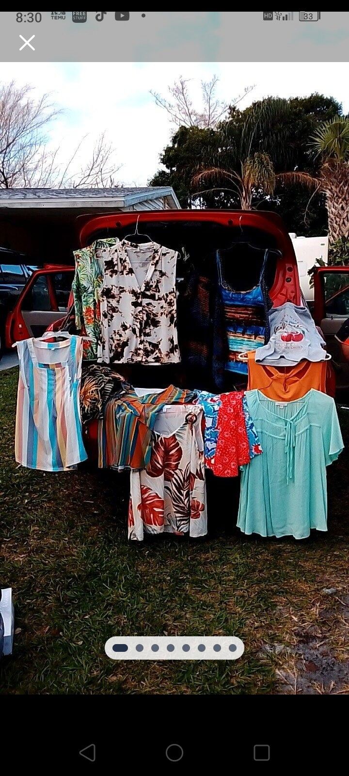 14 Large Tops And Two Cut Off Jeans